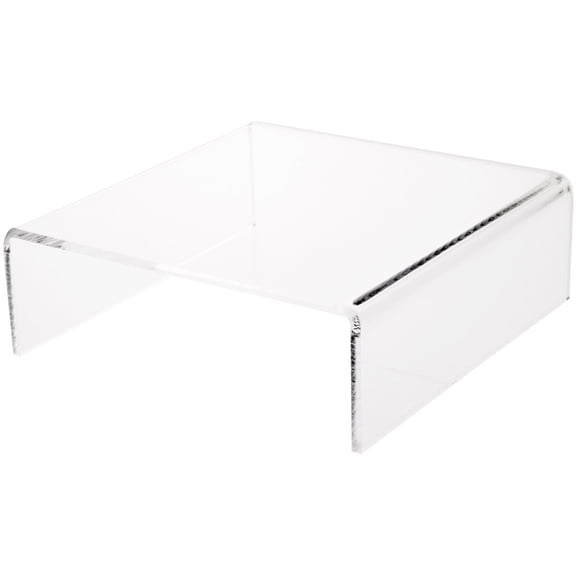 Plymor Clear Acrylic Short Square Display Riser, 3" H x 9" W x 9" D (1/4" thick), Pack of 2