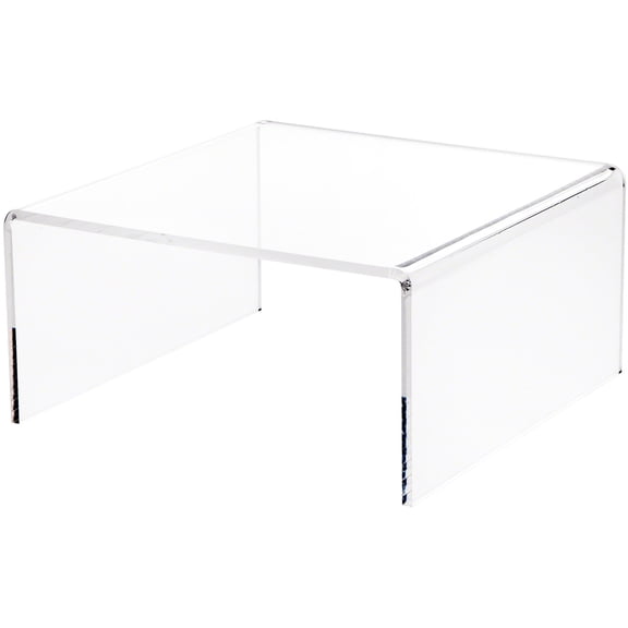 Plymor Clear Acrylic Short Square Display Riser, 4.5" H x 9" W x 9" D (1/4" thick) (6 Pack)