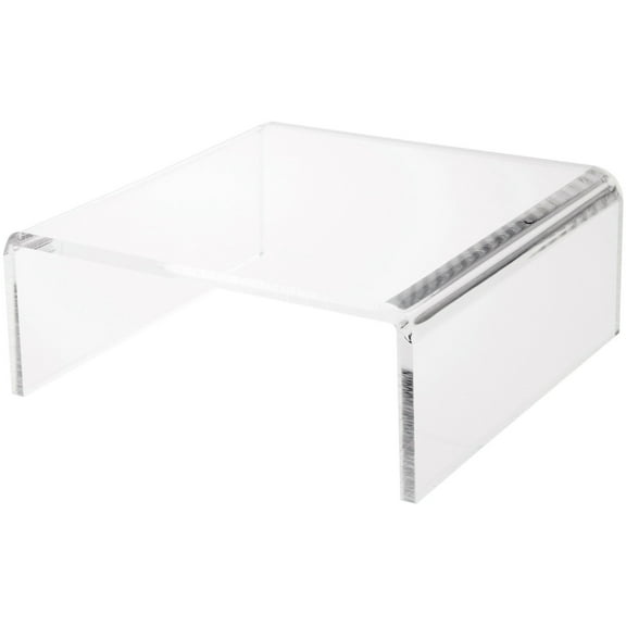 Plymor Clear Acrylic Short Square Display Riser, 4" H x 10" W x 10" D (3/8" thick)