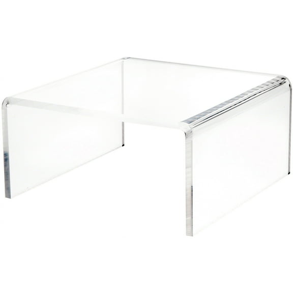Plymor Clear Acrylic Short Square Display Riser, 5" H x 10" W x 10" D (3/8" thick)