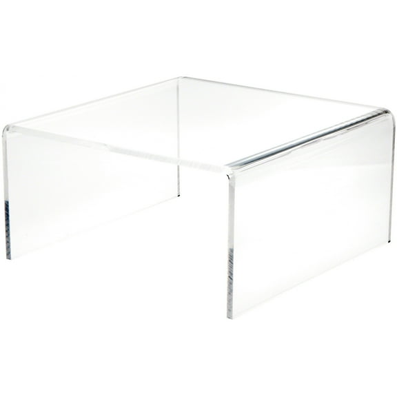 Plymor Clear Acrylic Short Square Display Riser, 7" H x 14" W x 14" D (3/8" thick)