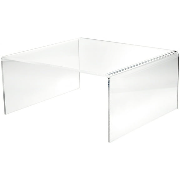 Plymor Clear Acrylic Short Square Display Riser, 9" H x 18" W x 18" D (3/8" thick)