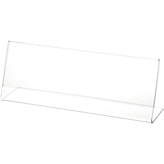 Plymor Clear Acrylic Sign Display / Literature Holder (Angled), 10" W x 3.5" H