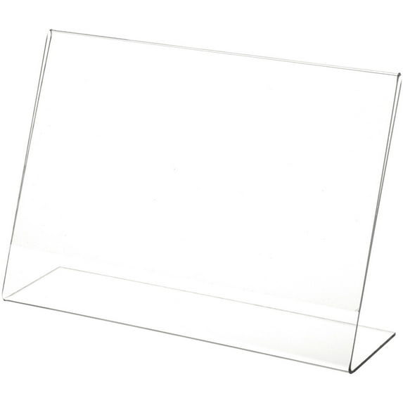 Plymor Clear Acrylic Sign Display / Literature Holder (Angled), 10" W x 7" H (6 Pack)