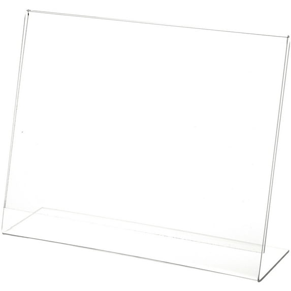 Plymor Clear Acrylic Sign Display / Literature Holder (Angled), 10" W x 8" H