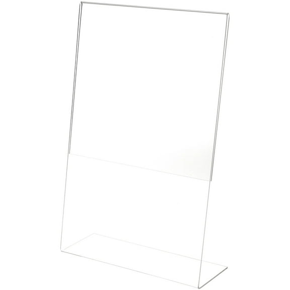 Plymor Clear Acrylic Sign Display / Literature Holder (Angled), 11" W x 17" H