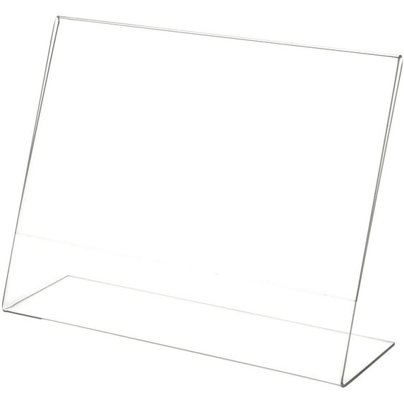 Plymor Clear Acrylic Sign Display / Literature Holder (Angled), 11" W x 8.5" H (3 Pack)