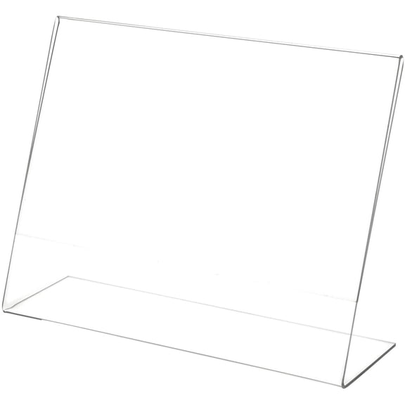 Plymor Clear Acrylic Sign Display / Literature Holder (Angled), 11" W x 8.5" H (3 Pack)