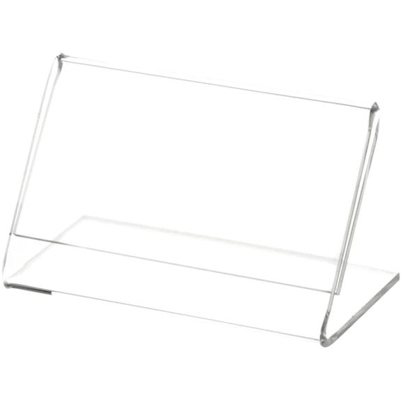 Plymor Clear Acrylic Sign Display / Literature Holder (Angled), 3.5" W x 2" H (2 Pack)