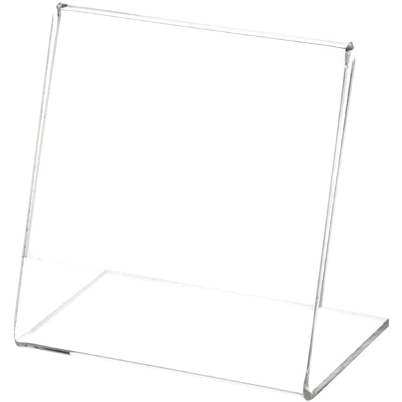 Plymor Clear Acrylic Sign Display / Literature Holder (Angled), 3.5" W x 3.5" H (6 Pack)