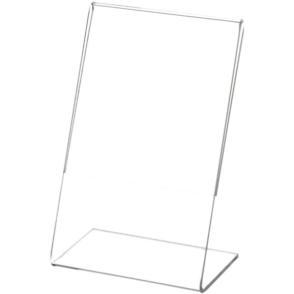Plymor Clear Acrylic Sign Display / Literature Holder (Angled), 3.5" W x 5.5" H (3 Pack)