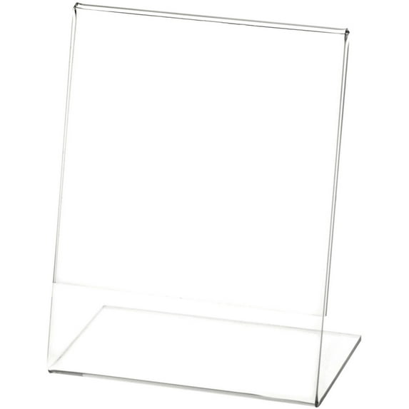 Plymor Clear Acrylic Sign Display / Literature Holder (Angled), 4" W x 5" H (6 Pack)