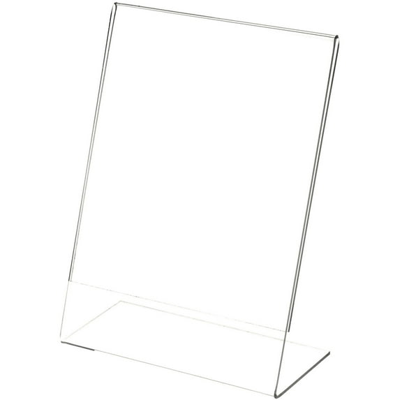 Plymor Clear Acrylic Sign Display / Literature Holder (Angled), 6" W x 8" H (3 Pack)