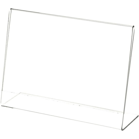 Plymor Clear Acrylic Sign Display / Literature Holder (Angled), 7" W x 5" H (3 Pack)