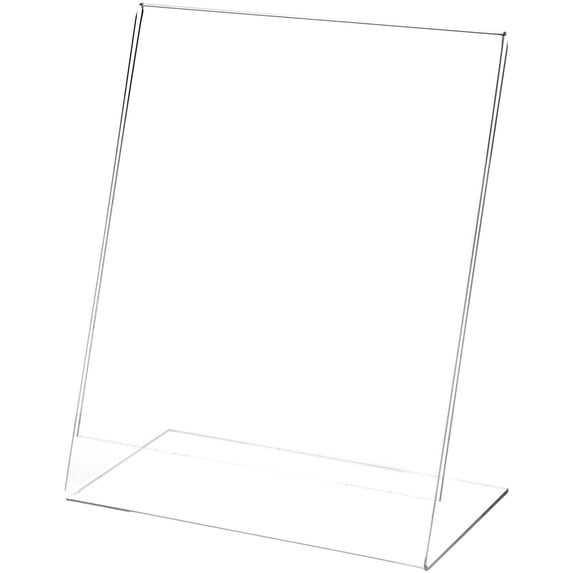 Plymor Clear Acrylic Sign Display / Literature Holder (Angled), 8" W x 10" H (12 Pack)