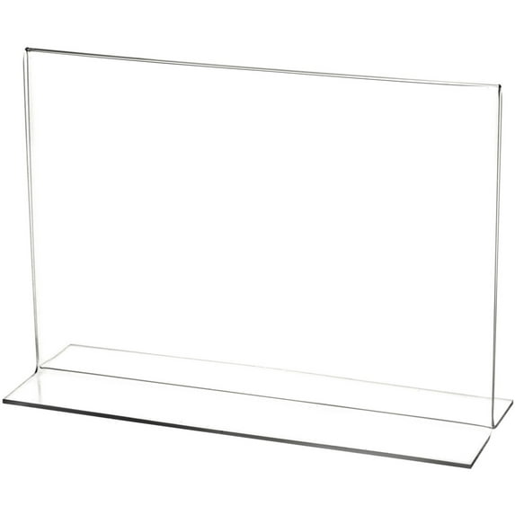 Plymor Clear Acrylic Sign Display / Literature Holder (Bottom-Load), 10" W x 7" H (2 Pack)