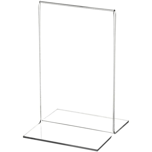 Plymor Clear Acrylic Sign Display / Literature Holder (Bottom-Load), 3.5" W x 5.5" H (12 Pack)
