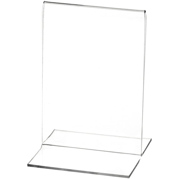 Plymor Clear Acrylic Sign Display / Literature Holder (Bottom-Load), 3.5" W x 5" H (2 Pack)