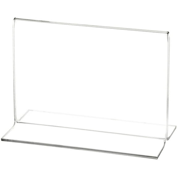 Plymor Clear Acrylic Sign Display / Literature Holder (Bottom-Load), 6" W x 4" H (2 Pack)