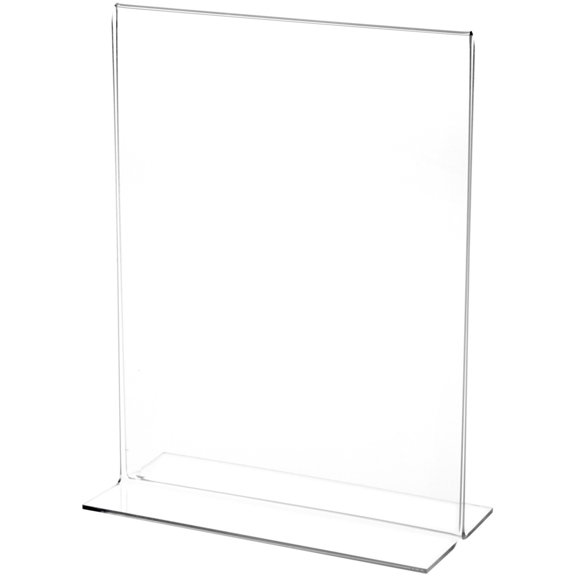 Plymor Clear Acrylic Sign Display / Literature Holder (Bottom-Load), 7" W x 9" H (2 Pack)