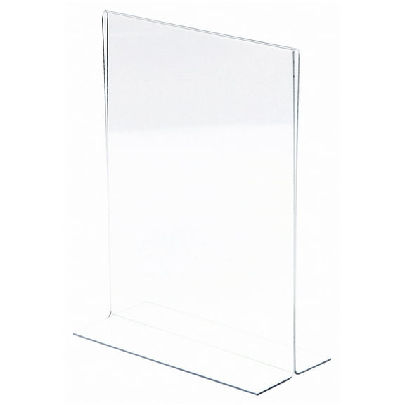 Plymor Clear Acrylic Sign Display / Literature Holder (Bottom-Load), 8.5" W x 11" H (2 Pack)