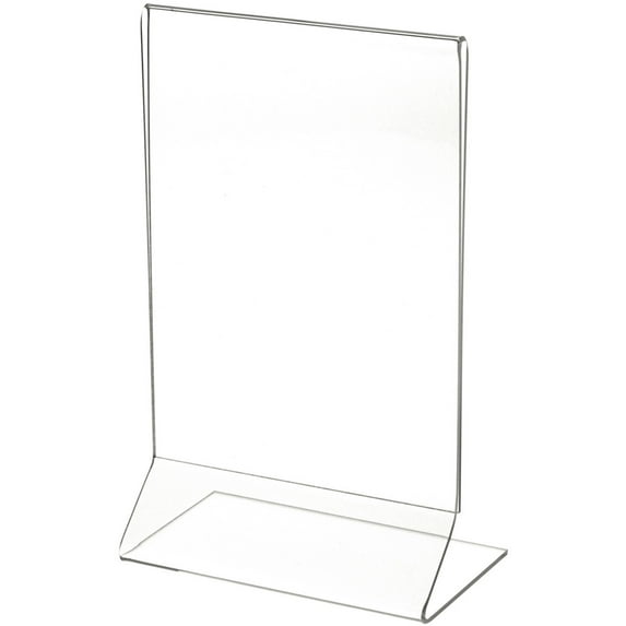 Plymor Clear Acrylic Sign Display / Literature Holder (Side-Load), 5" W x 7" H (6 Pack)