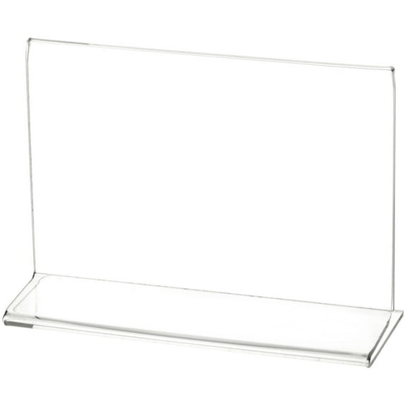 Plymor Clear Acrylic Sign Display / Literature Holder (Side-Load), 6" W x 4" H (3 Pack)