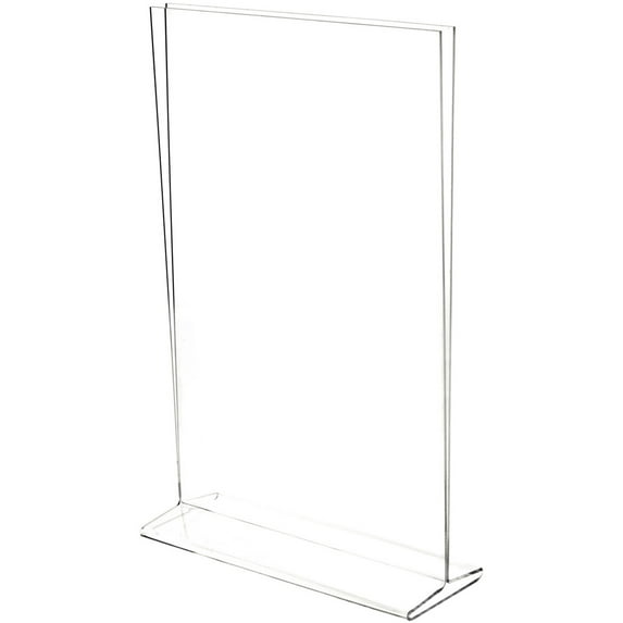 Plymor Clear Acrylic Sign Display / Literature Holder (Top-Load), 11" W x 17" H (2 Pack)