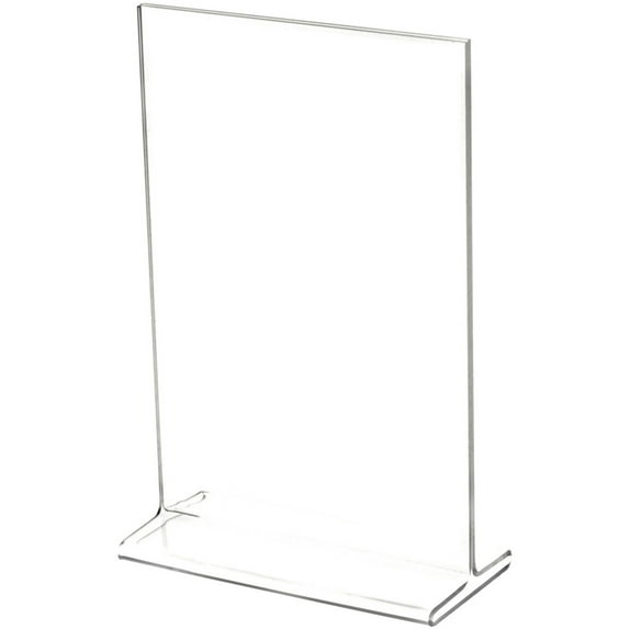 Plymor Clear Acrylic Sign Display / Literature Holder (Top-Load), 5" W x 7" H (2 Pack)