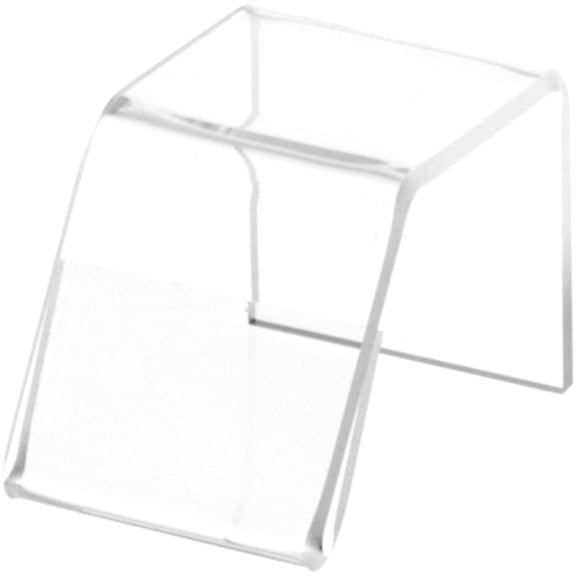 Plymor Clear Acrylic Sign-Holder Display Riser, 1.25" H x 1.25" W x 1.75" D (3/32" thick) (1" x 1.25" Sign), Pack of 2