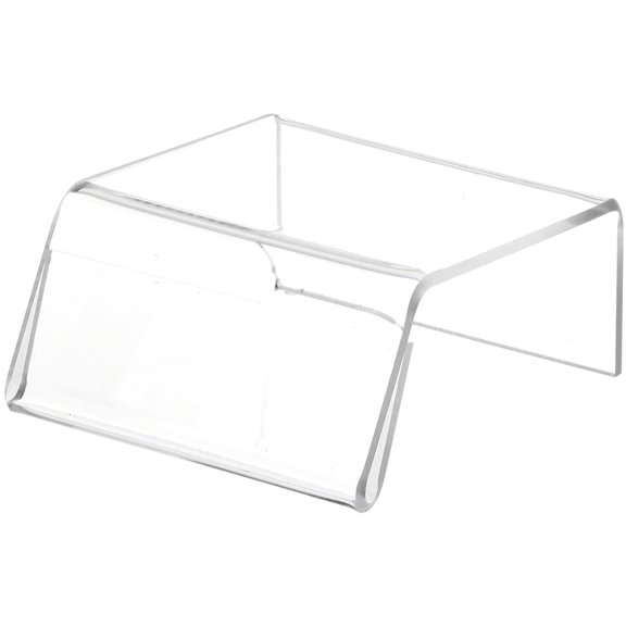 Plymor Clear Acrylic Sign-Holder Display Riser, 1.75" H x 3.5" W x 4.25" D (1/8" thick) (1.5" x 3.5" Sign), Pack of 3