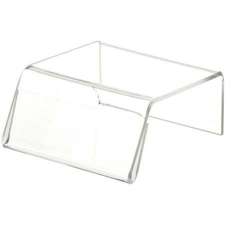 Plymor Clear Acrylic Sign-Holder Display Riser, 1.75" H x 3.5" W x 4.25" D (1/8" thick) (1.5" x 3.5" Sign)