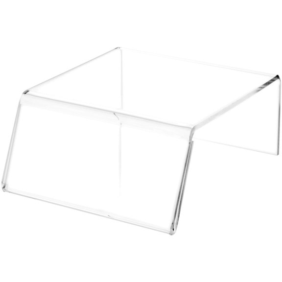 Plymor Clear Acrylic Sign-Holder Display Riser, 3.25" H x 6.5" W x 8.25" D (3/16" thick) (3" x 6.5" Sign), Pack of 2