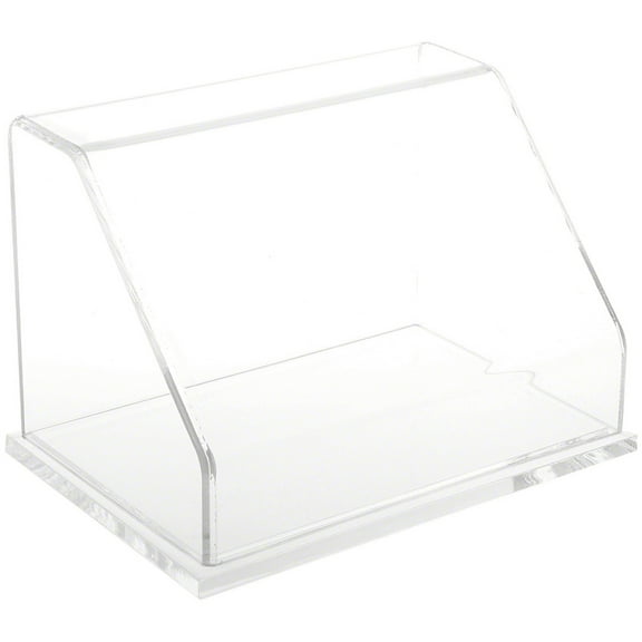 Plymor Clear Acrylic Slanted Front Display Case with Base, 9" W x 6" D x 6" H