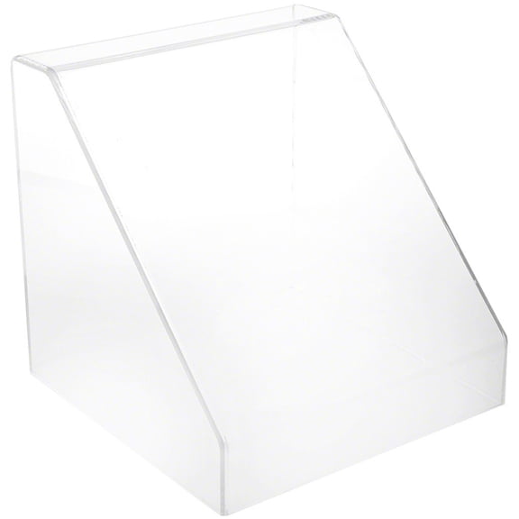 Plymor Clear Acrylic Slanted Front Display Case with No Base, 12" x 12" x 12"
