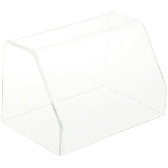 Plymor Clear Acrylic Slanted Front Display Case with No Base, 6" W x 4" D x 4" H (2 Pack)