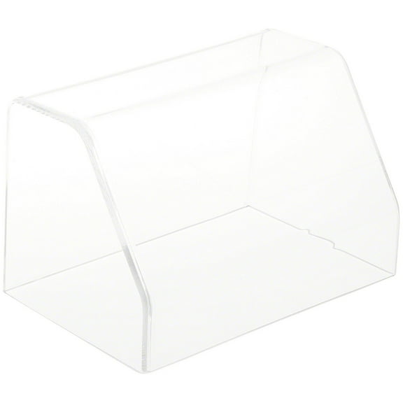 Plymor Clear Acrylic Slanted Front Display Case with No Base, 6" W x 4" D x 4" H (3 Pack)