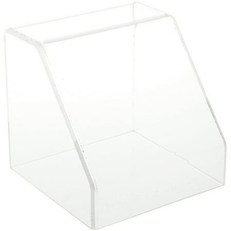 Plymor Clear Acrylic Slanted Front Display Case with No Base, 6" x 6" x 6" (2 Pack)