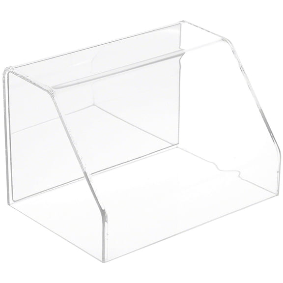 Plymor Clear Acrylic Slanted Front Display Case with No Base (Mirrored), 6" W x 4" D x 4" H (3 Pack)