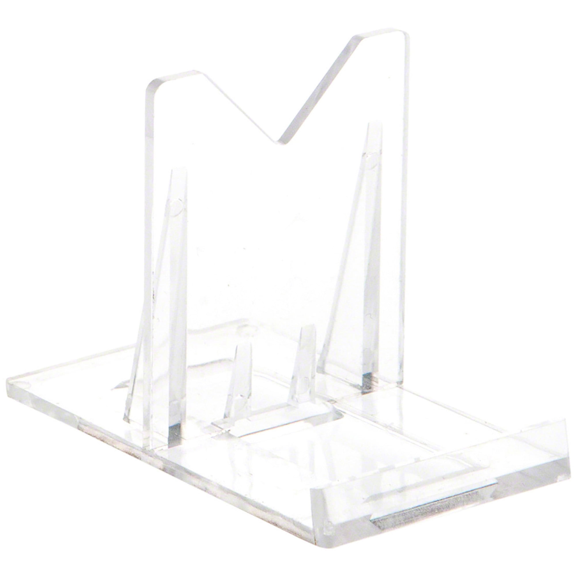 Plymor Clear Acrylic Sliding-Back Adjustable Display Easel, 2" H x 1.5" W x 2.625" D (24 Pack)