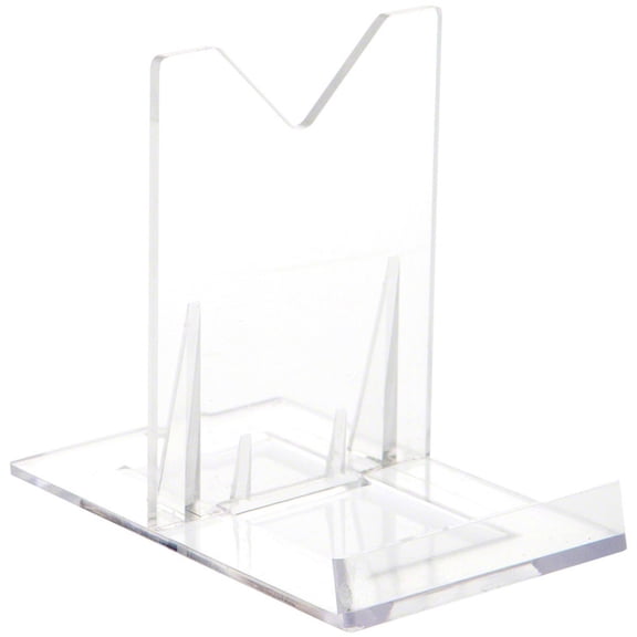 Plymor Clear Acrylic Sliding-Back Adjustable Display Easel, 3.125" H x 2.25" W x 3.5" D (6 Pack)