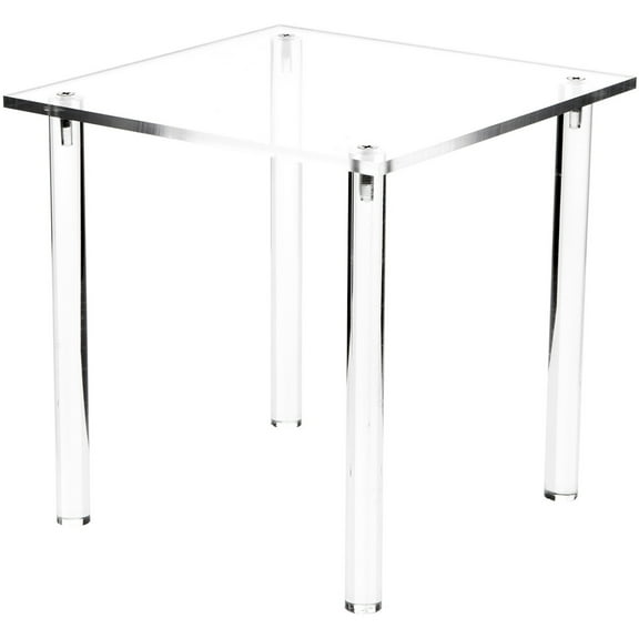 Plymor Clear Acrylic Square 4-Leg Display Riser, 8" H x 8" W x 8" D (3 Pack)