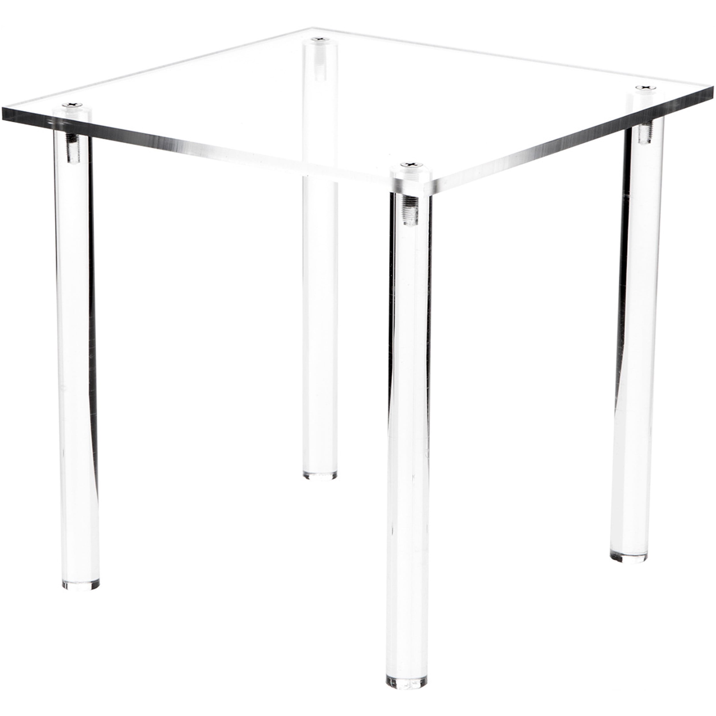 Clear Acrylic Square Pedestal Display Rack, 8" x 8" x 8"