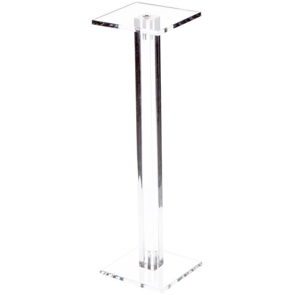 Plymor Clear Acrylic Square Barbell Pedestal Display Riser, 10.5" H x 3" W x 3" D (1/4" thick) (2 Pack)