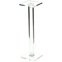 Plymor Clear Acrylic Square Barbell Pedestal Display Riser, 10.5" H x 3" W x 3" D (1/4" thick)