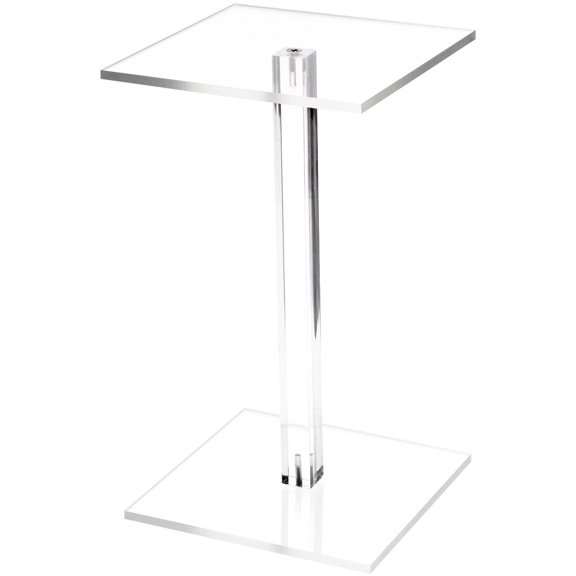 Plymor Clear Acrylic Square Barbell Pedestal Display Riser, 10.5" H x 6" W x 6" D (1/4" thick) (3 Pack)