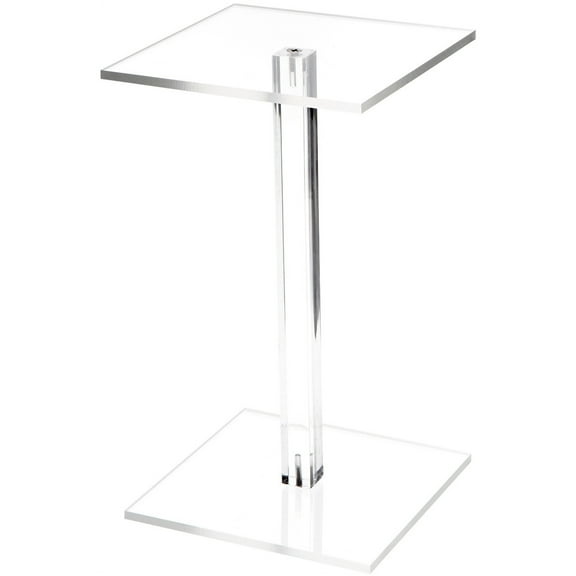 Plymor Clear Acrylic Square Barbell Pedestal Display Riser, 10.5" H x 6" W x 6" D (1/4" thick)