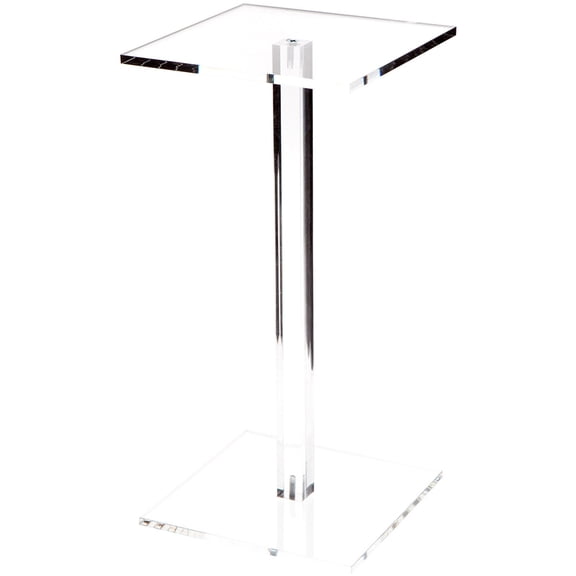 Plymor Clear Acrylic Square Barbell Pedestal Display Riser, 12.5" H x 6" W x 6" D (1/4" thick) (3 Pack)