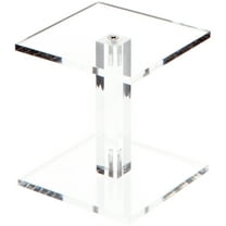 Plymor Clear Acrylic Square Barbell Pedestal Display Riser, 4.5" H x 4" W x 4" D (1/4" thick)