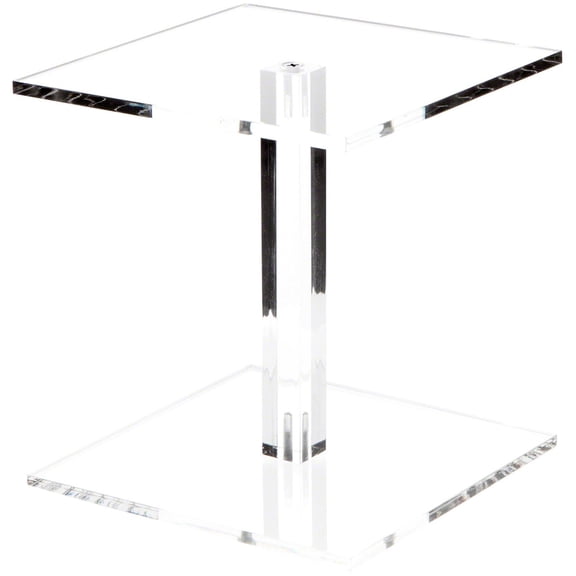 Plymor Clear Acrylic Square Barbell Pedestal Display Riser, 6.5" H x 6" W x 6" D (1/4" thick) (6 Pack)